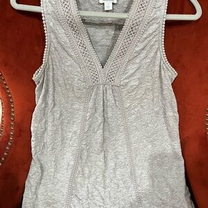 Embroidered Gray tank